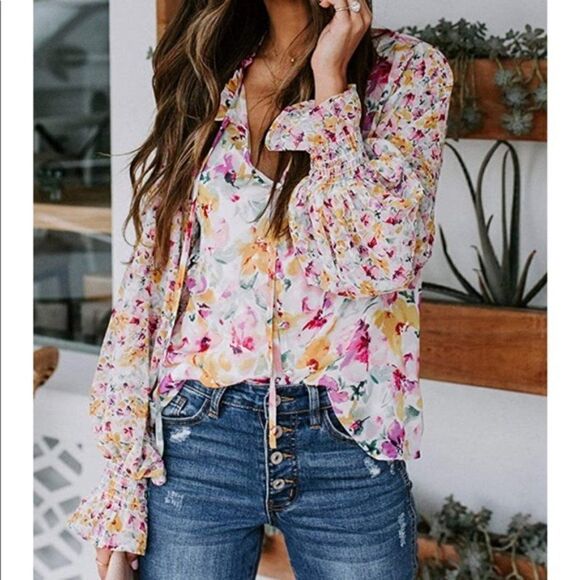 New Boho Stylish Sleeves Loose Blouse - Picture 1 of 7